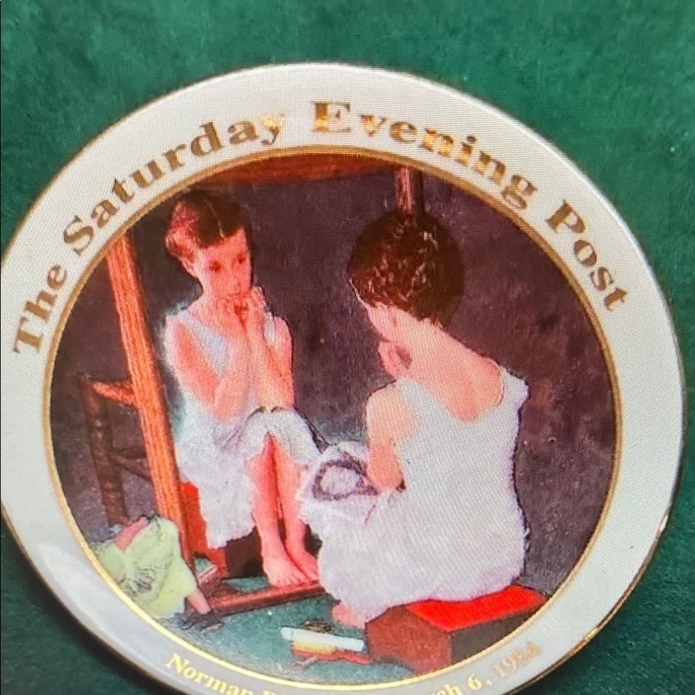 Miniature Collector Plate Featuring a Norman Rockwell Painting